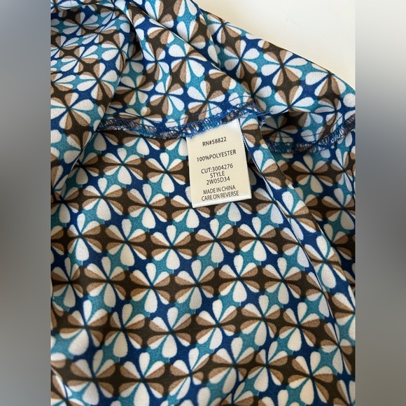 MAX STUDIO Boho Print Mock Wrap Chiffon Peasant Top Blouse Size 2X Hi-Low - Picture 5 of 10